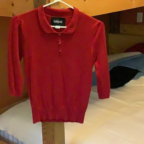 Collectif Mainline Jorgie Knitted Polo - Picture 2 of 11